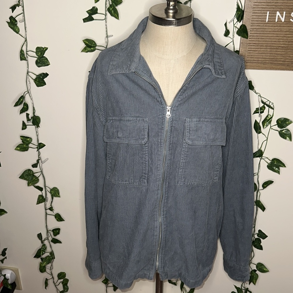 H&M Corduroy Style Blue Grey Jacket